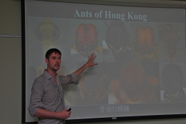 Dr Benoit Guénard, Assistant Professor of HKU School of Biological Sciences introducing the common ants that can be found in Hong Kong.